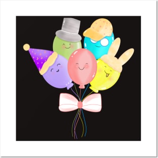 Cute happy balloons Posters and Art